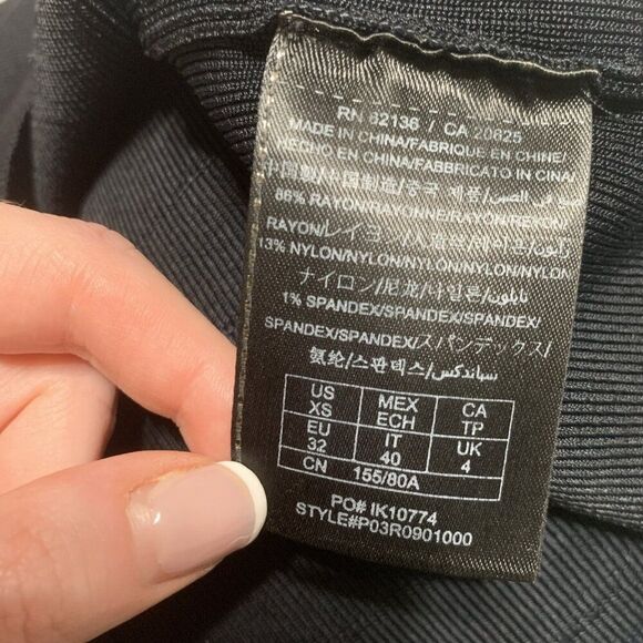 guess by marciano Solid Black Bandage High Waist Mini Skirt Rayon Nylon Xs - Picture 6 of 6